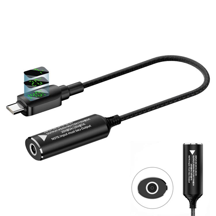 140W Digital Display Laptop Charging Adapter Connector, DC 4.5 x 0.6mm to Type-C Male, DC 5.5 x 2.1mm to Type-C Male, DC 5.5 x 2.5mm to Type-C Male, DC 6.0 x 0.6mm to Type-C Male, DC 7.4 x 0.6mm to Type-C Male, DC 7.9 x 0.9mm to Type-C Male...