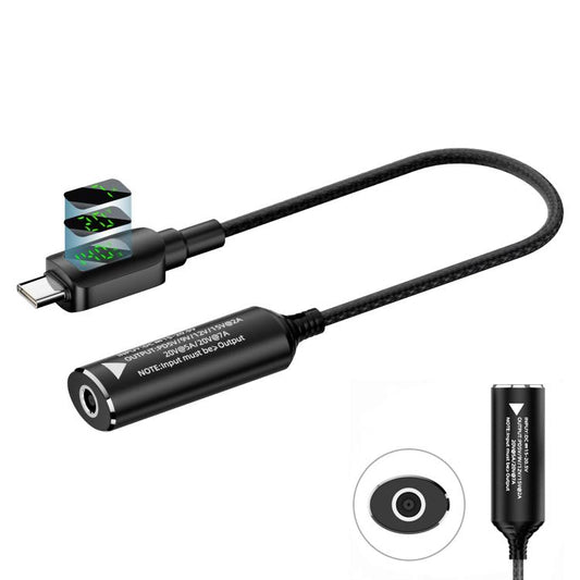 140W Digital Display Laptop Charging Adapter Connector, DC 4.5 x 0.6mm to Type-C Male, DC 5.5 x 2.1mm to Type-C Male, DC 5.5 x 2.5mm to Type-C Male, DC 6.0 x 0.6mm to Type-C Male, DC 7.4 x 0.6mm to Type-C Male, DC 7.9 x 0.9mm to Type-C Male...