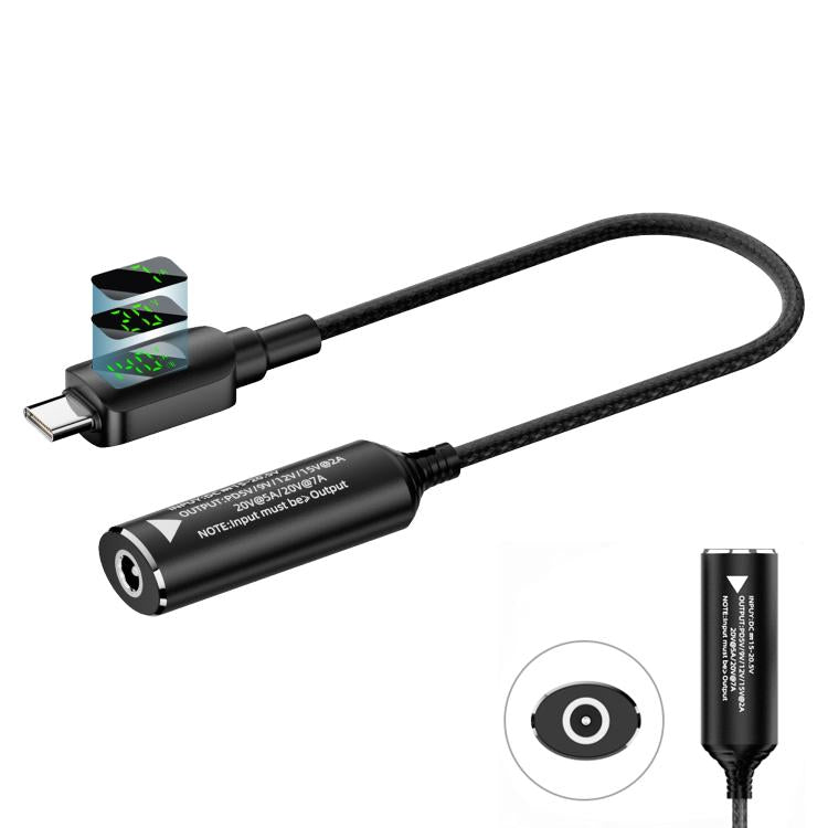 140W Digital Display Laptop Charging Adapter Connector, DC 4.5 x 0.6mm to Type-C Male, DC 5.5 x 2.1mm to Type-C Male, DC 5.5 x 2.5mm to Type-C Male, DC 6.0 x 0.6mm to Type-C Male, DC 7.4 x 0.6mm to Type-C Male, DC 7.9 x 0.9mm to Type-C Male...