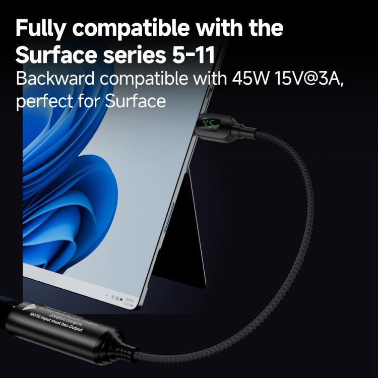 140W Digital Display Laptop Charging Adapter Connector, DC 4.5 x 0.6mm to Type-C Male, DC 5.5 x 2.1mm to Type-C Male, DC 5.5 x 2.5mm to Type-C Male, DC 6.0 x 0.6mm to Type-C Male, DC 7.4 x 0.6mm to Type-C Male, DC 7.9 x 0.9mm to Type-C Male...