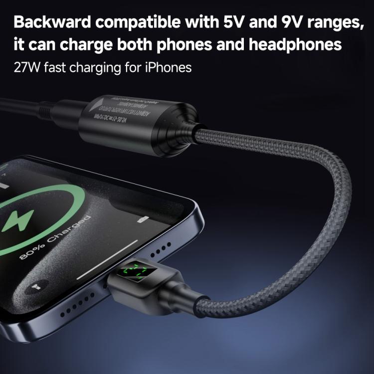 140W Digital Display Laptop Charging Adapter Connector, DC 4.5 x 0.6mm to Type-C Male, DC 5.5 x 2.1mm to Type-C Male, DC 5.5 x 2.5mm to Type-C Male, DC 6.0 x 0.6mm to Type-C Male, DC 7.4 x 0.6mm to Type-C Male, DC 7.9 x 0.9mm to Type-C Male...