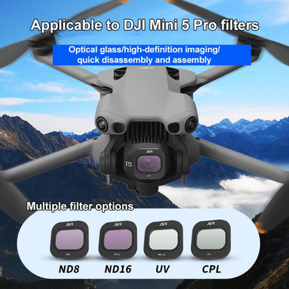For DJI Mini 5 Pro JSR KB Series Drone Camera Lens Filter, MCUV, CPL, ND8, ND16, ND32, ND64, ND128, ND256, STAR, NIGHT, Black Mist 1/4, 3 in 1 UV ND8/16, 3 in 1 ND8/32/128, 4 in 1 CPL ND8-32, 4 in 1 ND8-64, 6 in 1 ND8-64 UV CPL, 8 in 1 Mixed Filter