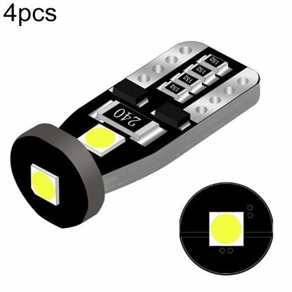 4pcs T10 3030-3SMD 12V Decoding Canbus Car Clearance Lights License Plate Lamp, 3030-3SMD