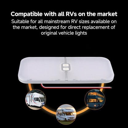 12-30V RV Light 3-Color Temperature Rotary Button Dimming Roof Light, FC03