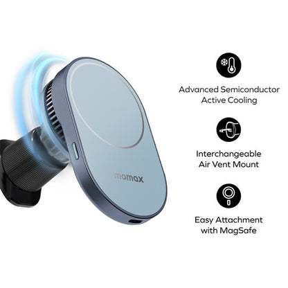 Momax CM38Q22 1-Move Q.Mag 25W Magnetic Wireless Fast Charging Car Mount, CM38Q22