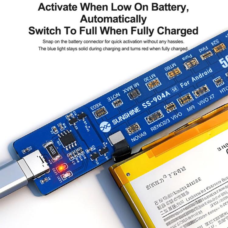 SUNSHINE SS-904A SE Universal Android Phones Battery Activation Board with Auto Polarity, SUNSHINE SS-904A SE