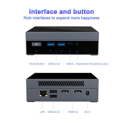 GXMO GX59 Windows 11 Mini PC, 16GB+512GB, Intel 12th Gen Celeron N5095 Quad-Core Processor, EU Plug, US Plug, UK Plug, AU Plug