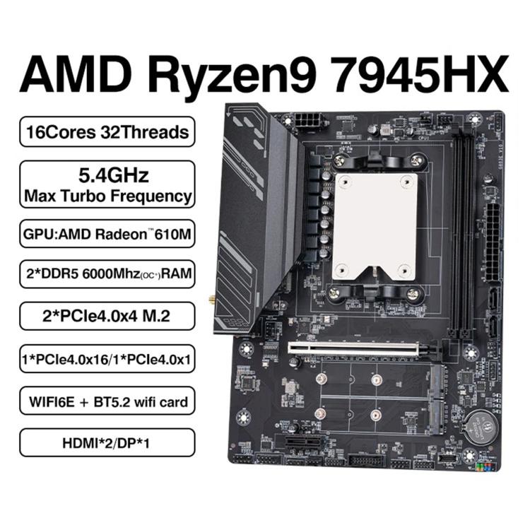 CPU AMD Desktop Computer Motherboard, Ryzen 9 7945HX, Ryzen 9 7940HX, Ryzen 9 7845HX, Ryzen 7 7745HX