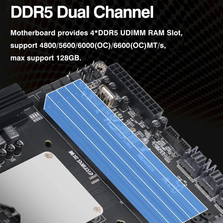 ERYING HX770 Chipset i5-14500HX Onboard CPU NAS Host Motherboard, i5-14500HX