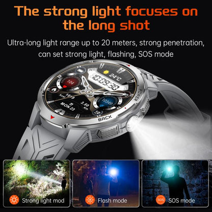 KT88 1.7 inch TFT Screen Outdoor Sports Smart Watch 3ATM Waterproof with Flashlight