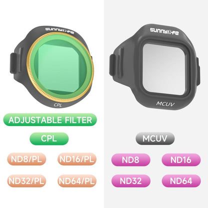 For DJI Mini 5 Pro Sunnylife Camera Lens Filter, CPL, MCUV, ND8, ND16, ND32, ND64, ND8PL, ND16PL, ND32PL, ND64PL, 3 in 1 Mixed Filter, 4 in 1 Mixed Filter, 4 in 1 ND, 4 in 1 NDPL, 6 in 1 Mixed Filter