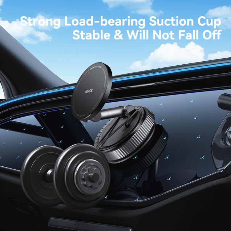 ROCK QS6 Upgraded Vacuum Suction Cup Magnetic Phone Car Holder, QS6