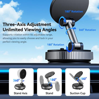 ROCK QS6 Upgraded Vacuum Suction Cup Magnetic Phone Car Holder, QS6