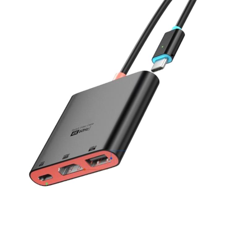 3 in 1 Type-C to HDMI + USB 3.0 + Type-C PD Charging Port Desktop Docking Station, For Nintendo Switch