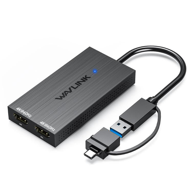 WAVLINK WL-UG6902H USB-A and USB-C / Type-C to Dual HDMI 4K 60Hz Display Adapter, WL-UG6902H