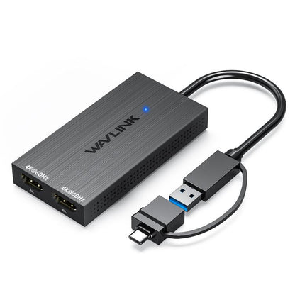 WAVLINK WL-UG6902H USB-A and USB-C / Type-C to Dual HDMI 4K 60Hz Display Adapter, WL-UG6902H