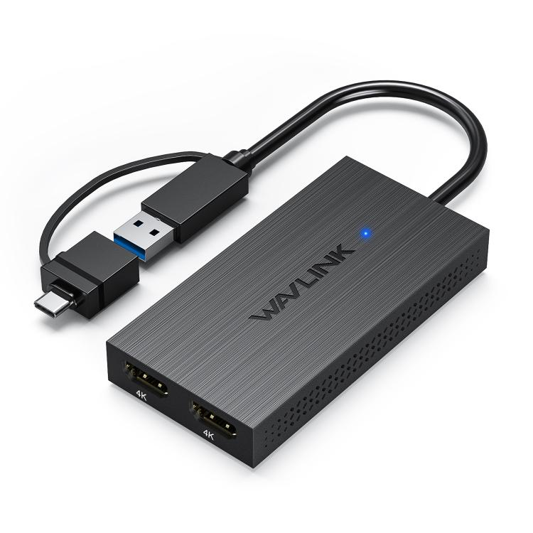 WAVLINK WL-UG6902H USB-A and USB-C / Type-C to Dual HDMI 4K 60Hz Display Adapter, WL-UG6902H