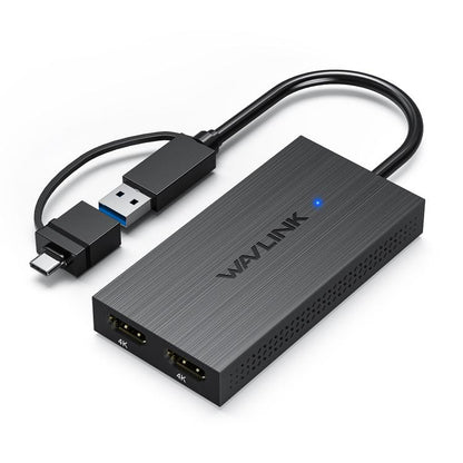 WAVLINK WL-UG6902H USB-A and USB-C / Type-C to Dual HDMI 4K 60Hz Display Adapter, WL-UG6902H
