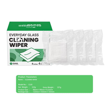 2UUL CL05 400pcs/Set Daily Glass Cleaning Disposable Dust-Free Cloth, 2UUL CL05