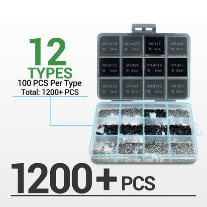 2UUL SC12 SpareScrew12 Phillips Screws Set for Most Android Phones Repair (1200pcs/Set ), 2UUL SC12