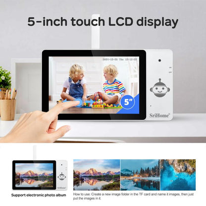 SriHome DH050-SH064 5 inch Baby Monitor Care Camera Kit, EU Plug, US Plug, UK Plug, AU Plug