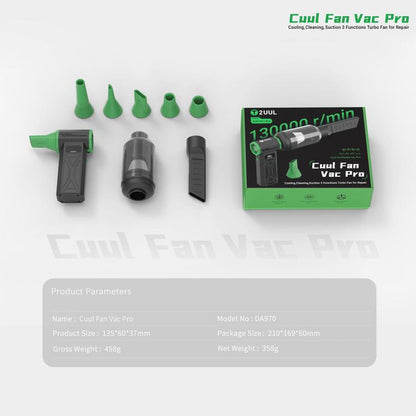 2UUL DA970 Cuul Fan Pro Cooling + Cleaning + Suction 3 in 1 Turbo Fan Set, 2UUL DA970