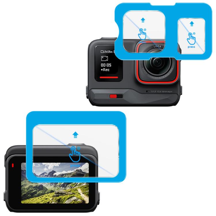 imak Tempered Glass Film with Camera Lens Film, Self-positioning Version, For Insta360 Ace Pro 2, For Insta360 Ace Pro