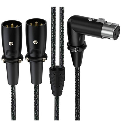 Y-type Balanced Microphone Splitter XLR Audio Cable, Length: 0.5m, Female Elbow to 2xMale Elbow, Female Elbow to Male 2xStraight, Female Straight to 2xMale Elbow, Female Straight to 2xMale Straight