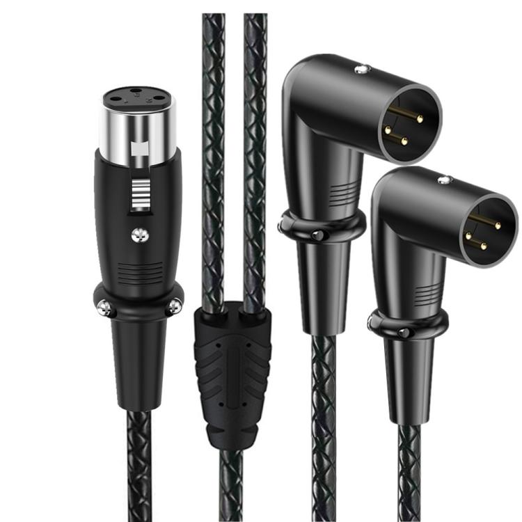 Y-type Balanced Microphone Splitter XLR Audio Cable, Length: 0.5m, Female Elbow to 2xMale Elbow, Female Elbow to Male 2xStraight, Female Straight to 2xMale Elbow, Female Straight to 2xMale Straight