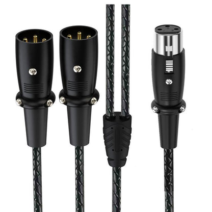 Y-type Balanced Microphone Splitter XLR Audio Cable, Length: 0.5m, Female Elbow to 2xMale Elbow, Female Elbow to Male 2xStraight, Female Straight to 2xMale Elbow, Female Straight to 2xMale Straight