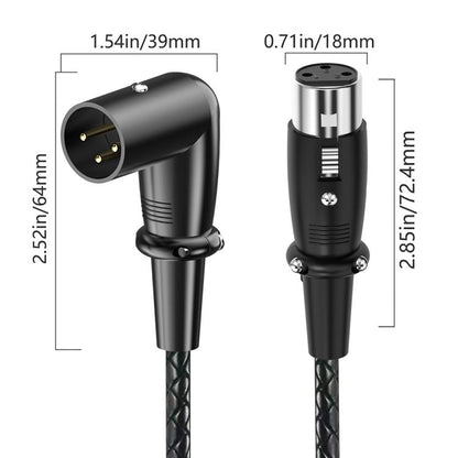 Y-type Balanced Microphone Splitter XLR Audio Cable, Length: 0.5m, Female Elbow to 2xMale Elbow, Female Elbow to Male 2xStraight, Female Straight to 2xMale Elbow, Female Straight to 2xMale Straight