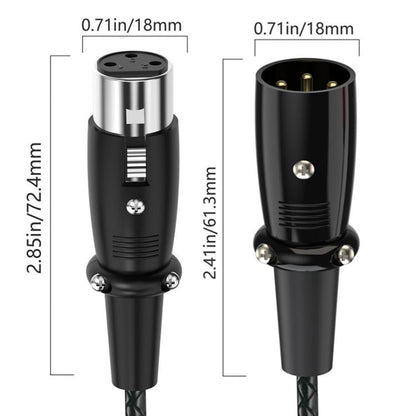 Y-type Balanced Microphone Splitter XLR Audio Cable, Length: 0.5m, Female Elbow to 2xMale Elbow, Female Elbow to Male 2xStraight, Female Straight to 2xMale Elbow, Female Straight to 2xMale Straight