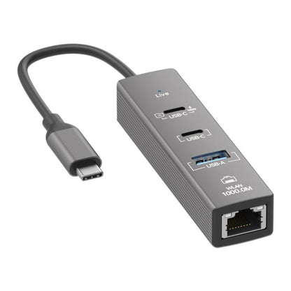 TYS-206C Type-C to 1000M RJ45 USB-A PD100W HUB Expand Converter, Type-C to 1000M RJ45