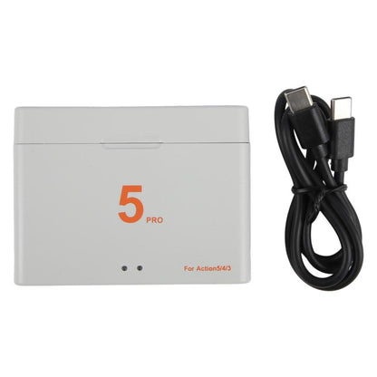 CH-ACTION5-02 For DJI OSMO Action 5 Pro Dual Batteries Charging Box Fast Charge Hub, For DJI OSMO Action 5 Pro