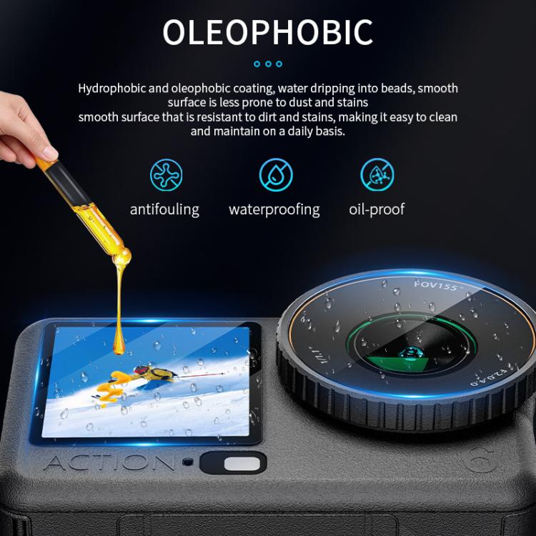 STARTRC 3 in 1 Lens Protector Front and Rear Screen Tempered Glass Films, For DJI Osmo Action 6