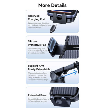 USAMS ZJ086 Car Vacuum Suction Cup Center Console Phone Holder, ZJ086
