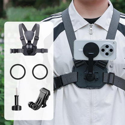 Vest-style Photography Chest Strap Body Mount Belt with Mount & Screw, 5 in 1, 6 in 1 Magnetic Base, 5 in 1 Magnetic Ring Base, 6 in 1 Magnetic Ring Base