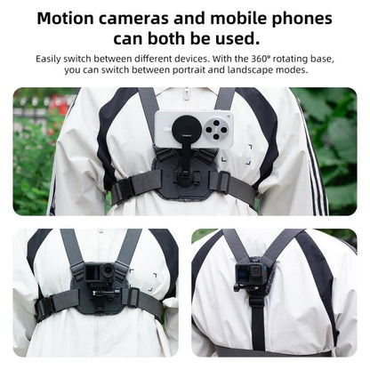 Vest-style Photography Chest Strap Body Mount Belt with Mount & Screw, 5 in 1, 6 in 1 Magnetic Base, 5 in 1 Magnetic Ring Base, 6 in 1 Magnetic Ring Base