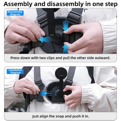 Vest-style Photography Chest Strap Body Mount Belt with Mount & Screw, 5 in 1, 6 in 1 Magnetic Base, 5 in 1 Magnetic Ring Base, 6 in 1 Magnetic Ring Base
