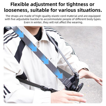 Vest-style Photography Chest Strap Body Mount Belt with Mount & Screw, 5 in 1, 6 in 1 Magnetic Base, 5 in 1 Magnetic Ring Base, 6 in 1 Magnetic Ring Base
