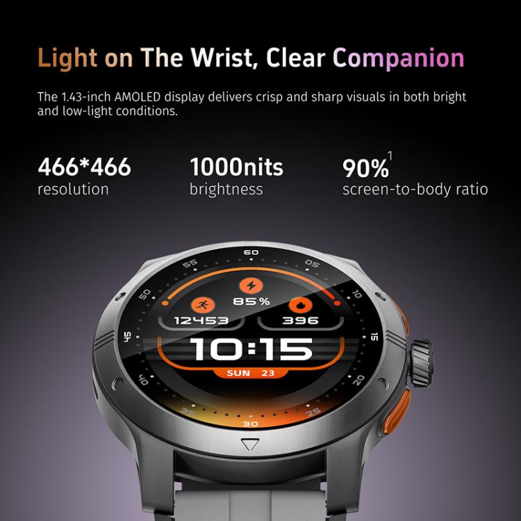 GR5 1.43 inch AMOLED Screen Urban Fitness Smart Watch IP68 Support Heart Rate Monitoring