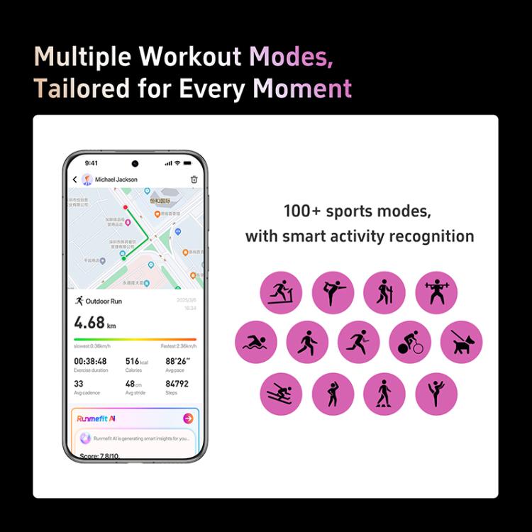 GR5 1.43 inch AMOLED Screen Urban Fitness Smart Watch IP68 Support Heart Rate Monitoring