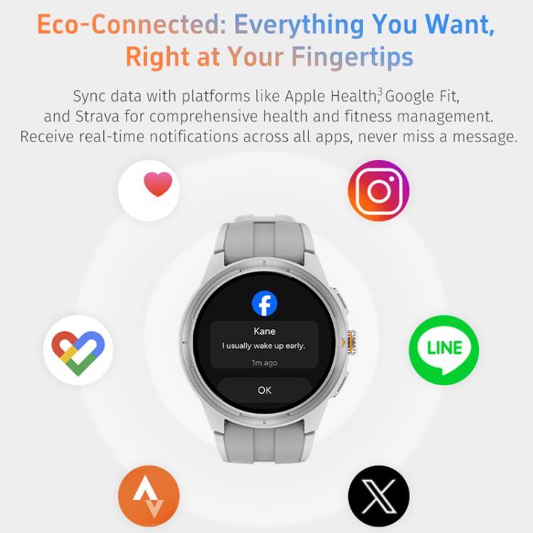 GR6 1.43 inch AMOLED Screen Urban Runner Smart Watch IP68 Support Heart Rate Monitoring