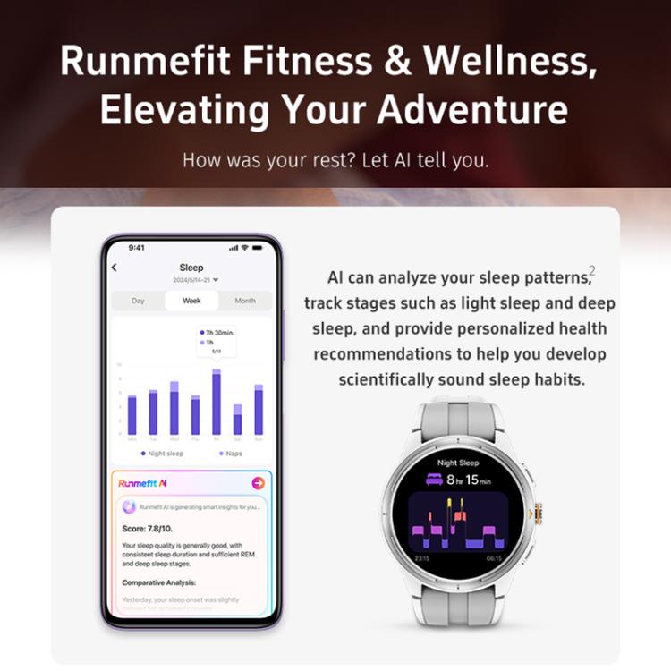GR6 1.43 inch AMOLED Screen Urban Runner Smart Watch IP68 Support Heart Rate Monitoring
