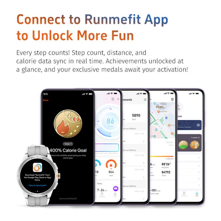 GR6 1.43 inch AMOLED Screen Urban Runner Smart Watch IP68 Support Heart Rate Monitoring