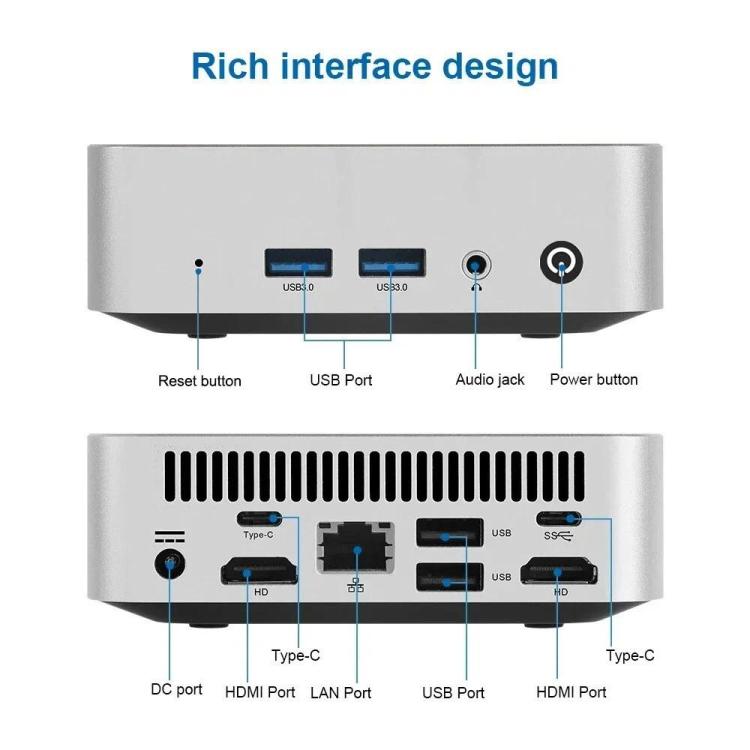 MN370 Windows 10 Low-power Home Office Mini PC, 8GB + 128GB, Intel Pentium N3700 Quad Core Processor, EU Plug, US Plug, UK Plug, AU Plug