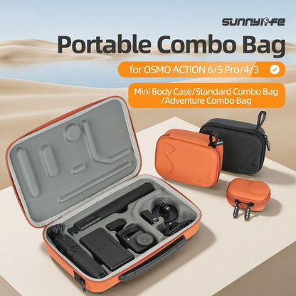 For DJI Osmo Action 6 / 5 Pro / 4 / 3 Sunnylife Portable Carrying Storage Box, Mini Body Bag, Standard Combo Bag, Adventure Combo Bag