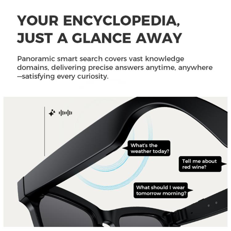 M01S 5MP Smart AI Camera Glasses Supports Voice Calls, Video Recording, WiFi Transmission
