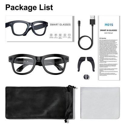 M01S 5MP Smart AI Camera Glasses Supports Voice Calls, Video Recording, WiFi Transmission