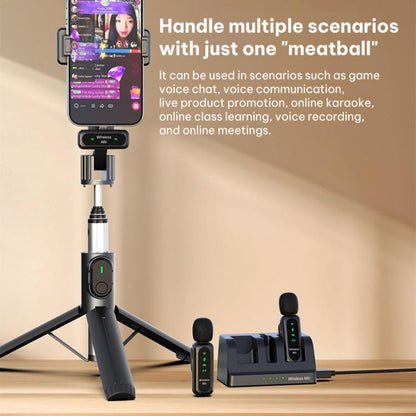 K7 2 in 1 Lavalier Wireless Microphone with Charging Dock, Type-C Plug, 8 Pin Plug